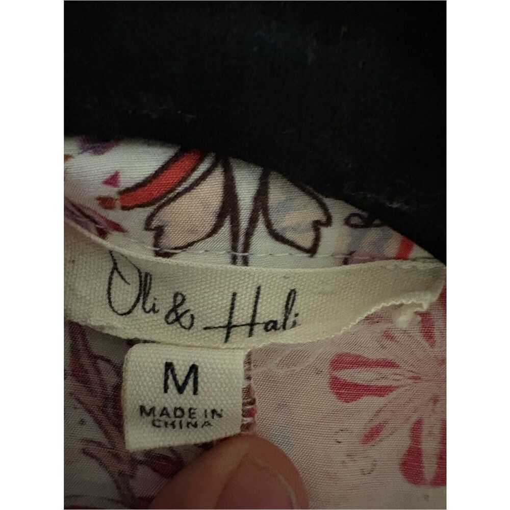 Oil & Hali Boho Patchwork Oversized Button-Up Shirt in Pink & Coral - Picture 7 of 7